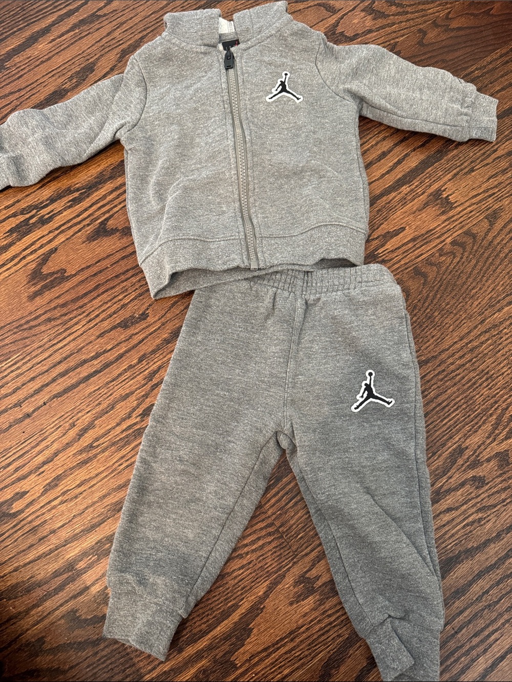 Jordan Toddler Gray Zip Hoodie & Joggers Set